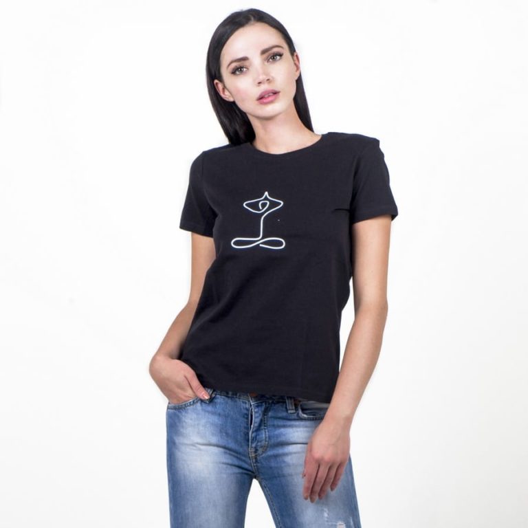 Yoga print black tshirt