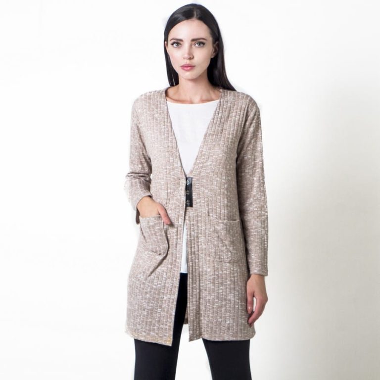 Long beige cardigan