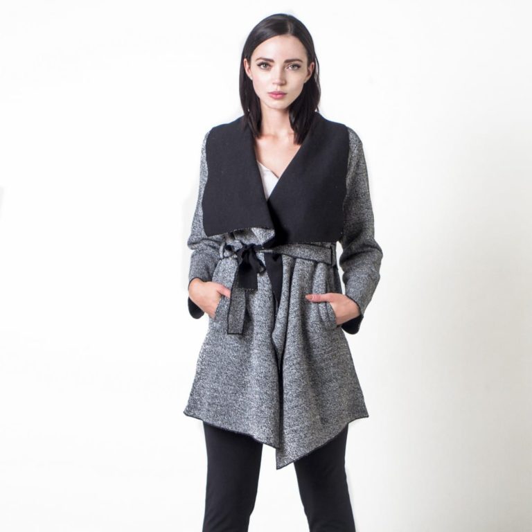 Belted felt coat