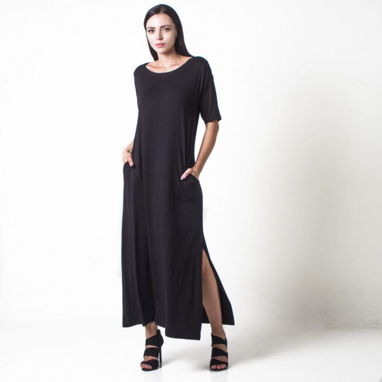 Oversized viscose long dress