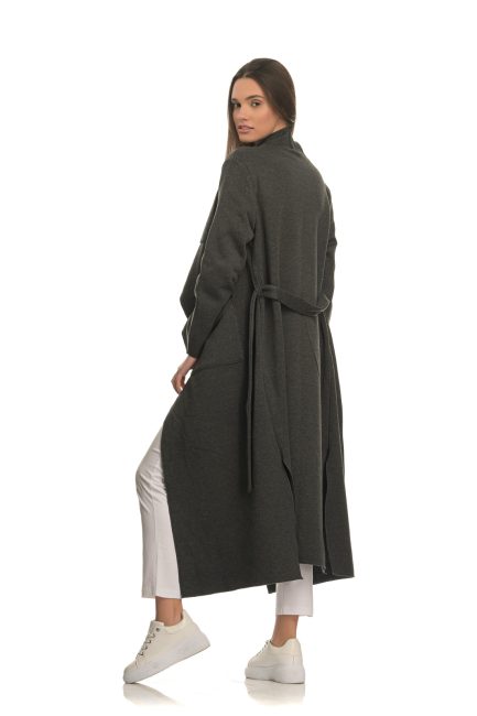 Long fleece belted cardigan - Image 3
