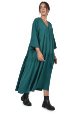 Green boho dress