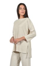 Beige rib top with assorted pants - Image 2