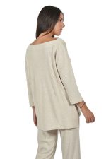 Beige rib top with assorted pants - Image 3