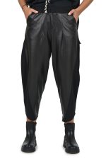 Black baggy cropped sweatpants - Image 2