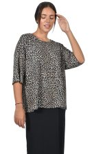 Short sleeve animal print knitted top - Image 3