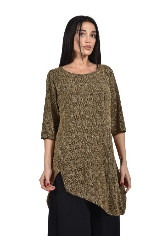 Long metallic golden top