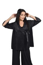 Velvet jacket with satin details