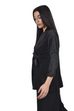 Velvet jacket with satin details - Image 2