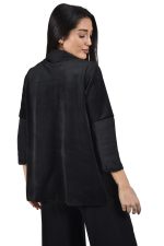 Velvet jacket with satin details - Image 3