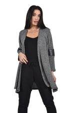 Loose long jersey cardigan