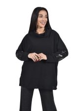 Black oversized top with sequin details