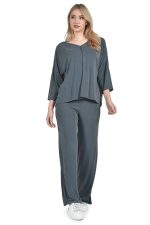 Loose petrol stonewashed ensemble