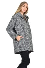 Oversized boucle zipped hoodie - Image 2