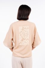 Μπεζ κιμονό με μοτίφ στην πλάτη - Image 3