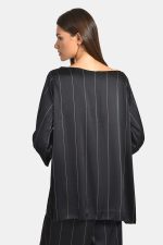 Striped oversized satin tορ - Image 3