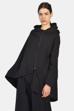 Wide asymmetric  hooded jacket