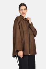 Brown suede zipped jacket