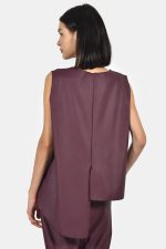 Ασύμμετρο τοπ από μπορντώ δερματίνη - Image 3