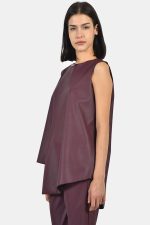 Ασύμμετρο τοπ από μπορντώ δερματίνη - Image 2