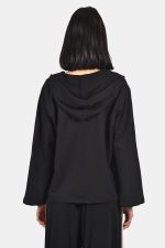 Κροπτ φαρδιά μπλούζα με κουκούλα με τρέσα στο ντεκολτέ - Image 3