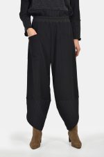 Black buggy pants with wide striped cuffs - Image 2