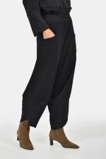 Black buggy pants with wide striped cuffs - Image 3
