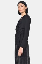 Ντραπέ μαύρη ζέρσευ μπλούζα - Image 2