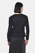 Ντραπέ μαύρη ζέρσευ μπλούζα - Image 3