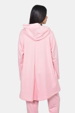 Φαρδιά ασύμμετρη ζακέτα από φούτερ με φερμουάρ - Image 4