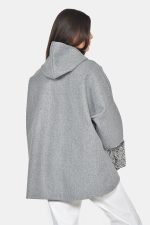 Oversized felt zipped jacket with fur details - Image 4