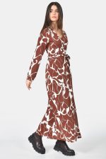 Long printed wrap dress - Image 2