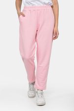 Ροζ βαμβακερό φούτερ παντελόνι - Image 3