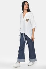 Ισιο τζην παντελόνι με ρεβέρ