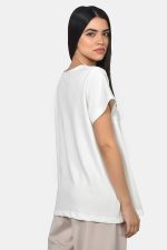 Εκρού φούτερ μπλούζα με διχτυωτή λεπτομέρεια - Image 3