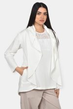 Εκρού φούτερ ζακέτα χωρις κουμπιά - Image 2