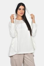 Εκρού φούτερ ζακέτα χωρις κουμπιά