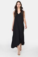 Μαύρο oversized φόρεμα με κουκούλα - Image 2