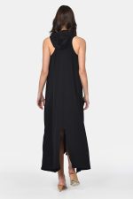 Μαύρο oversized φόρεμα με κουκούλα - Image 3