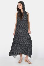 Ασπρόμαυρο oversized φόρεμα με κουκούλα - Image 3