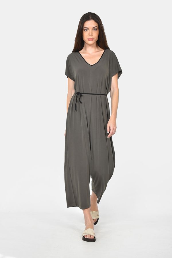 Oversized ολόσωμη χακί φόρμα