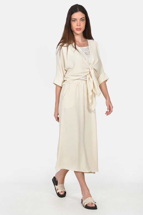 Long straight vanilla skirt