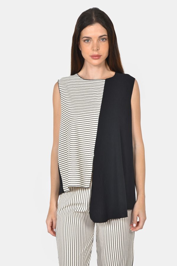 Asymmetric sleeveless top