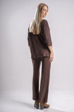 Καφέ ριμπ oversized σετ - Image 3